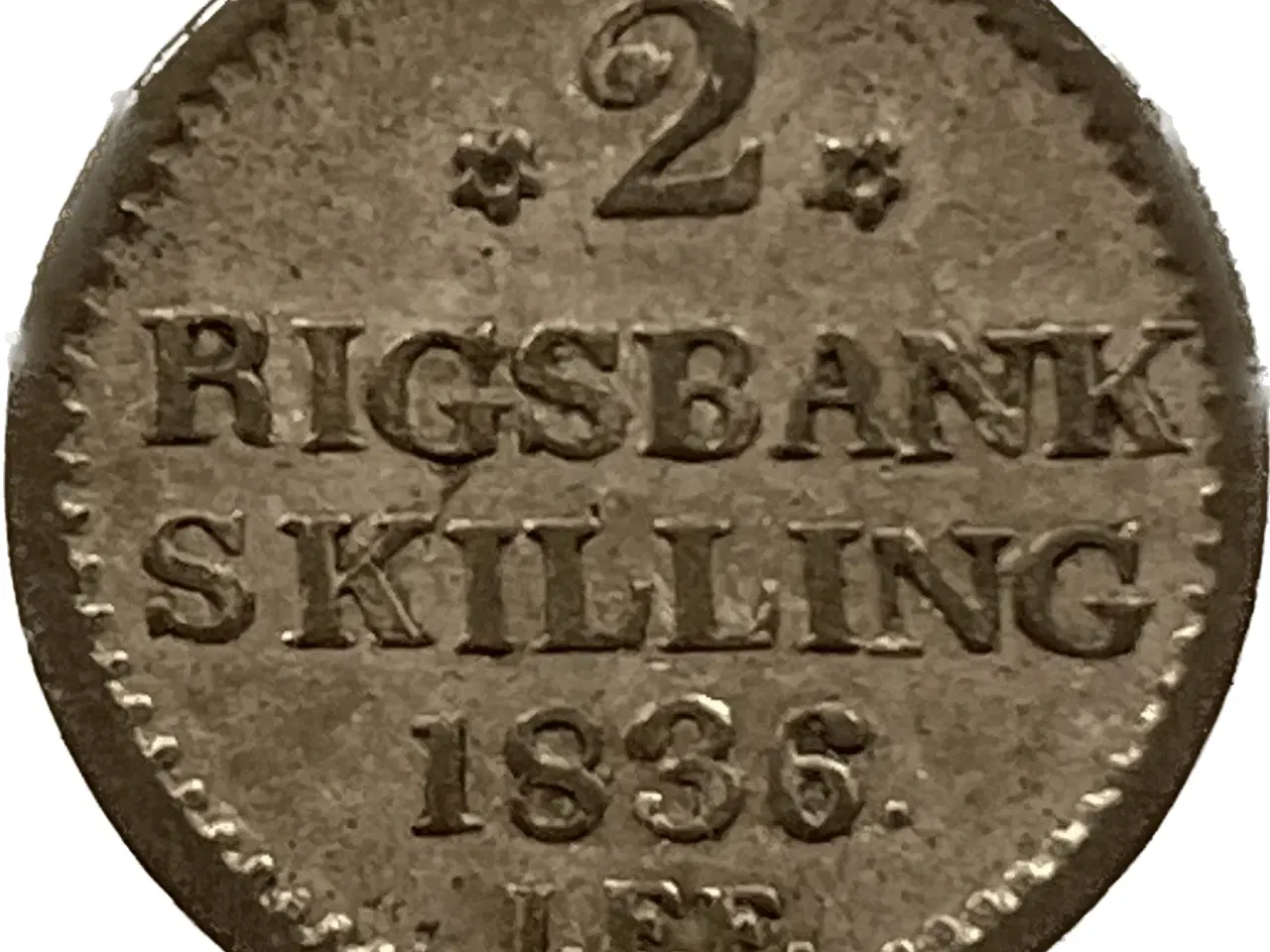 Billede 1 - 2 Rigsbankskilling 1836