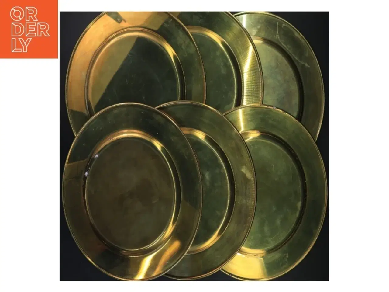 Billede 3 - Sæt af guldmetal tallerkener (str. Ø 28 cm)