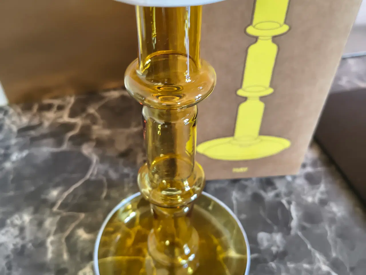 Billede 2 - HAY Flare lysestage i gult glas