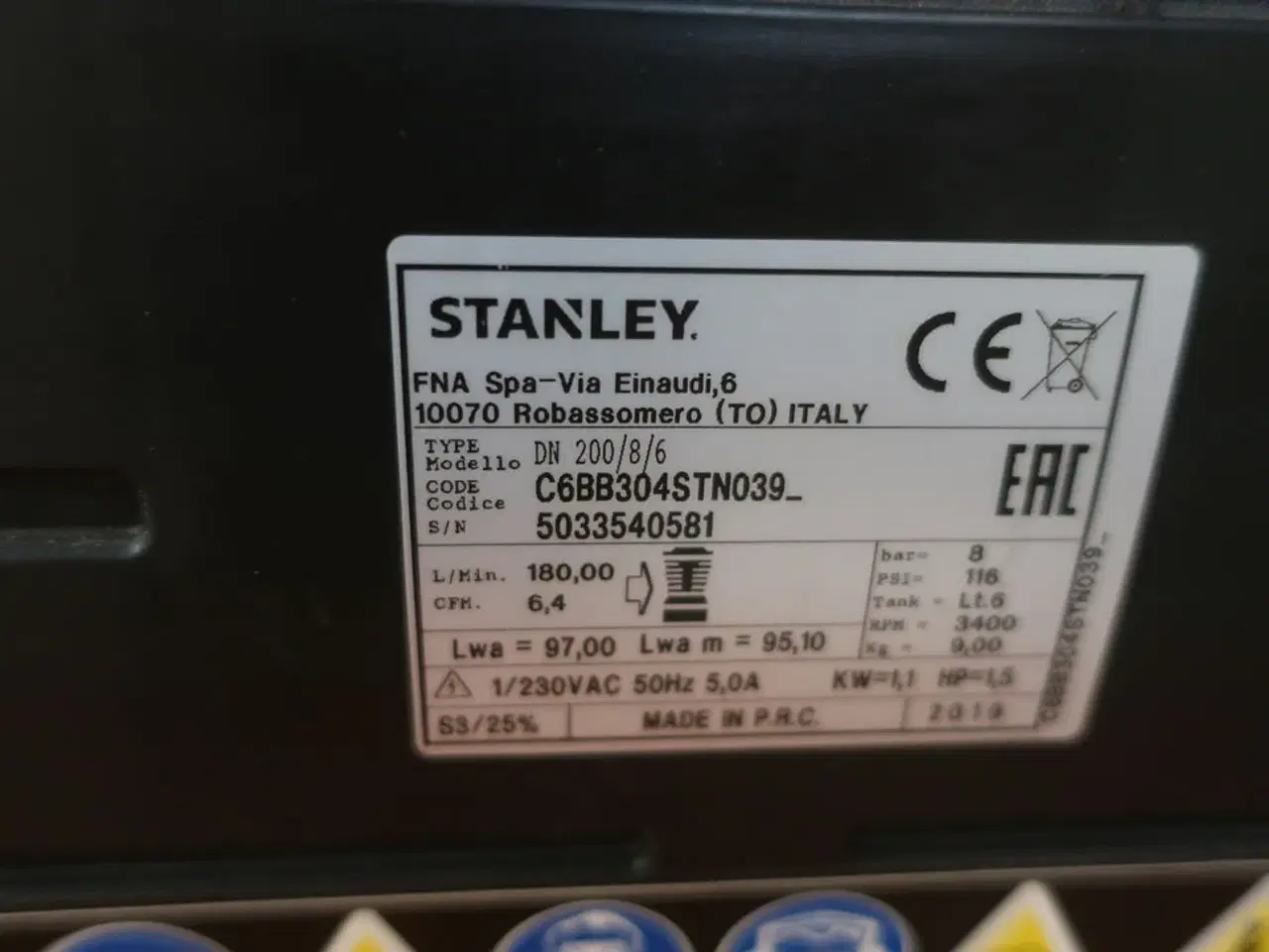 Billede 3 - Kompressor STANLEY DN 200/8/6
