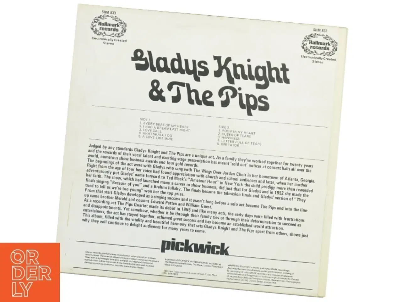 Billede 2 - Gladys Knight & The Pips Vinylplade fra Hallmark Records (str. 31 x 31 cm)