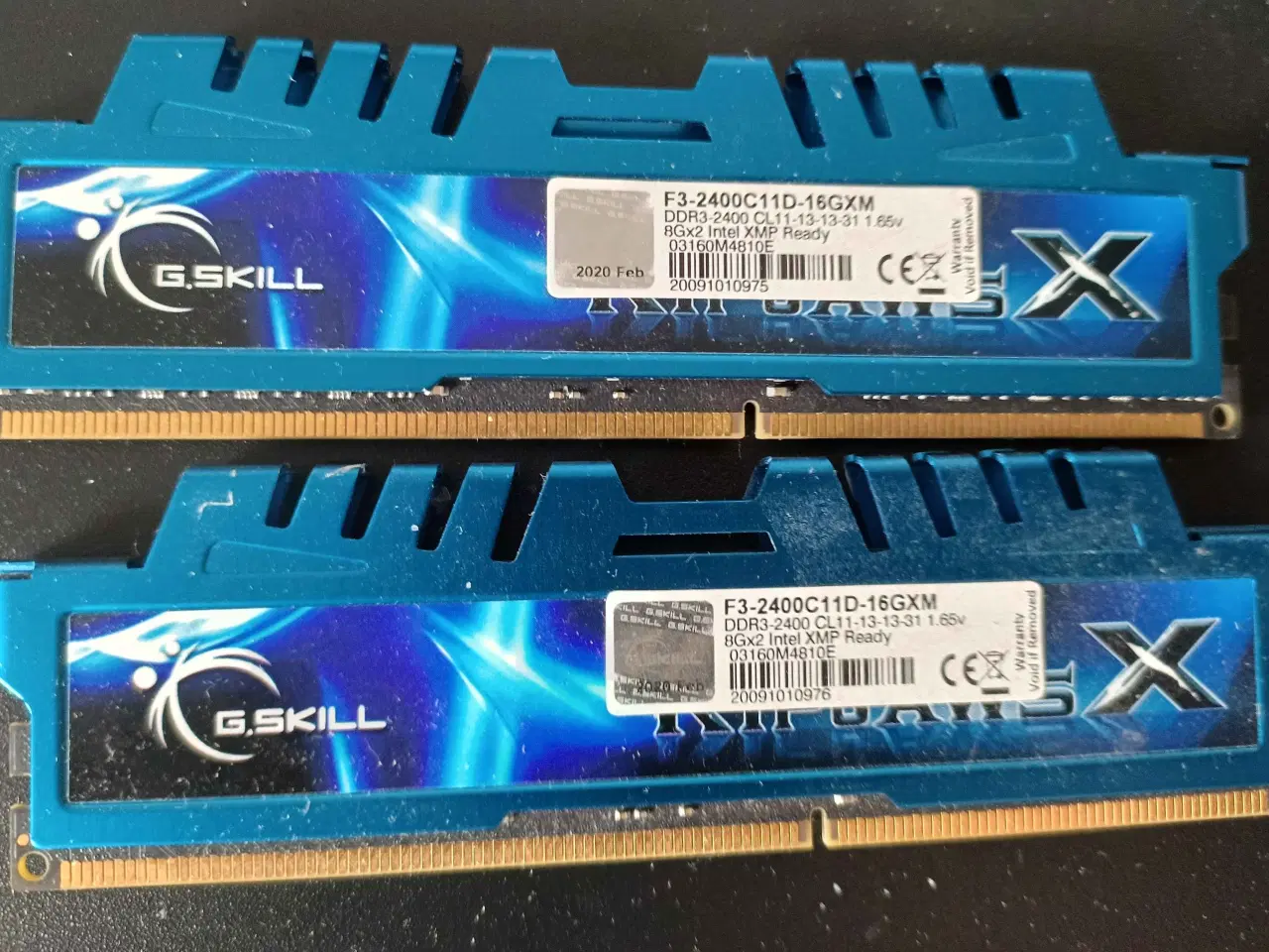 Billede 1 - 2x 8 GB DDR3-2400 G.Skill F3-2400C11D-16GXM