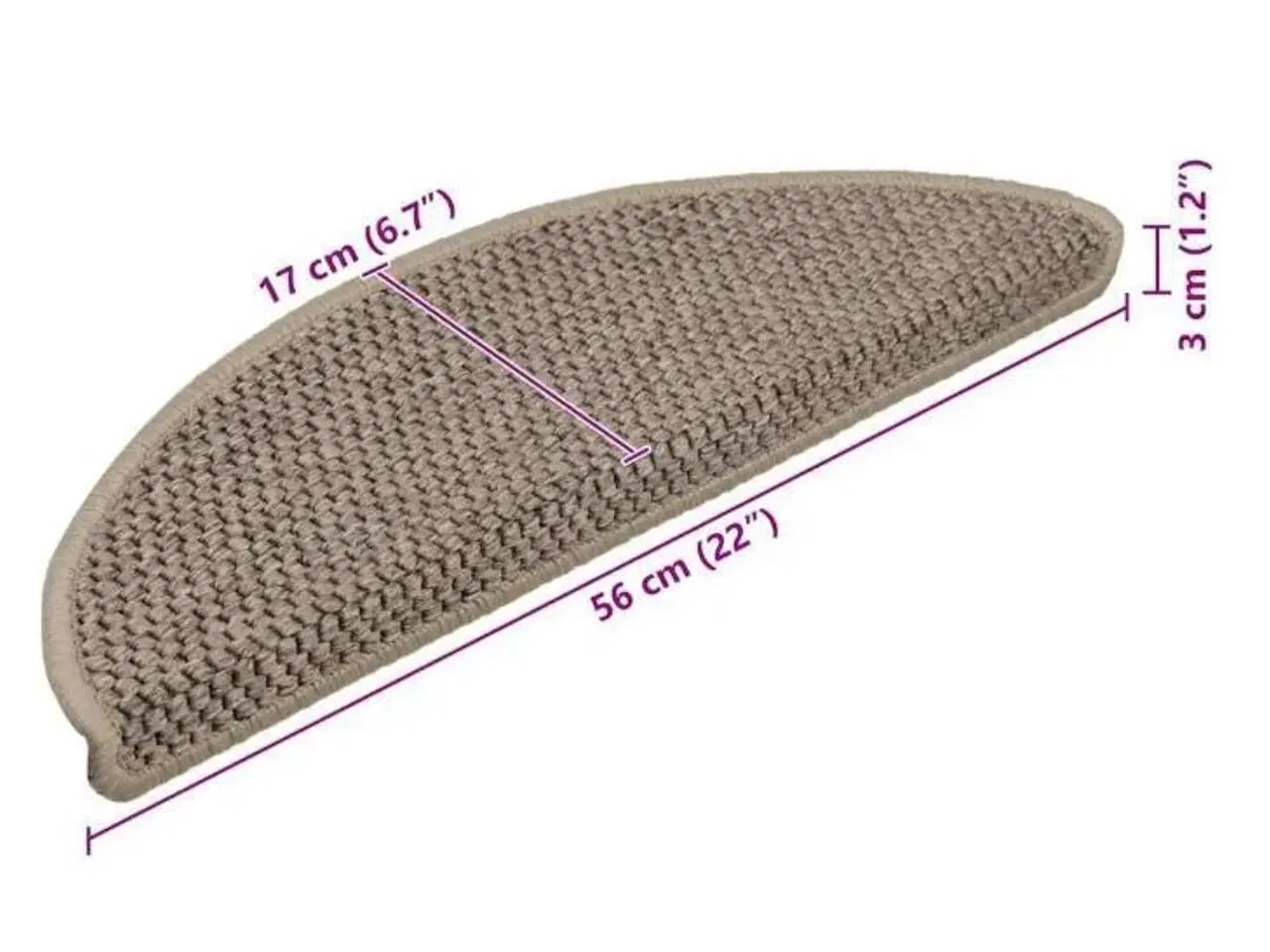 Billede 8 - Selvklæbende trappemåtter 15 stk. 56x17x3 cm sisal-look beige