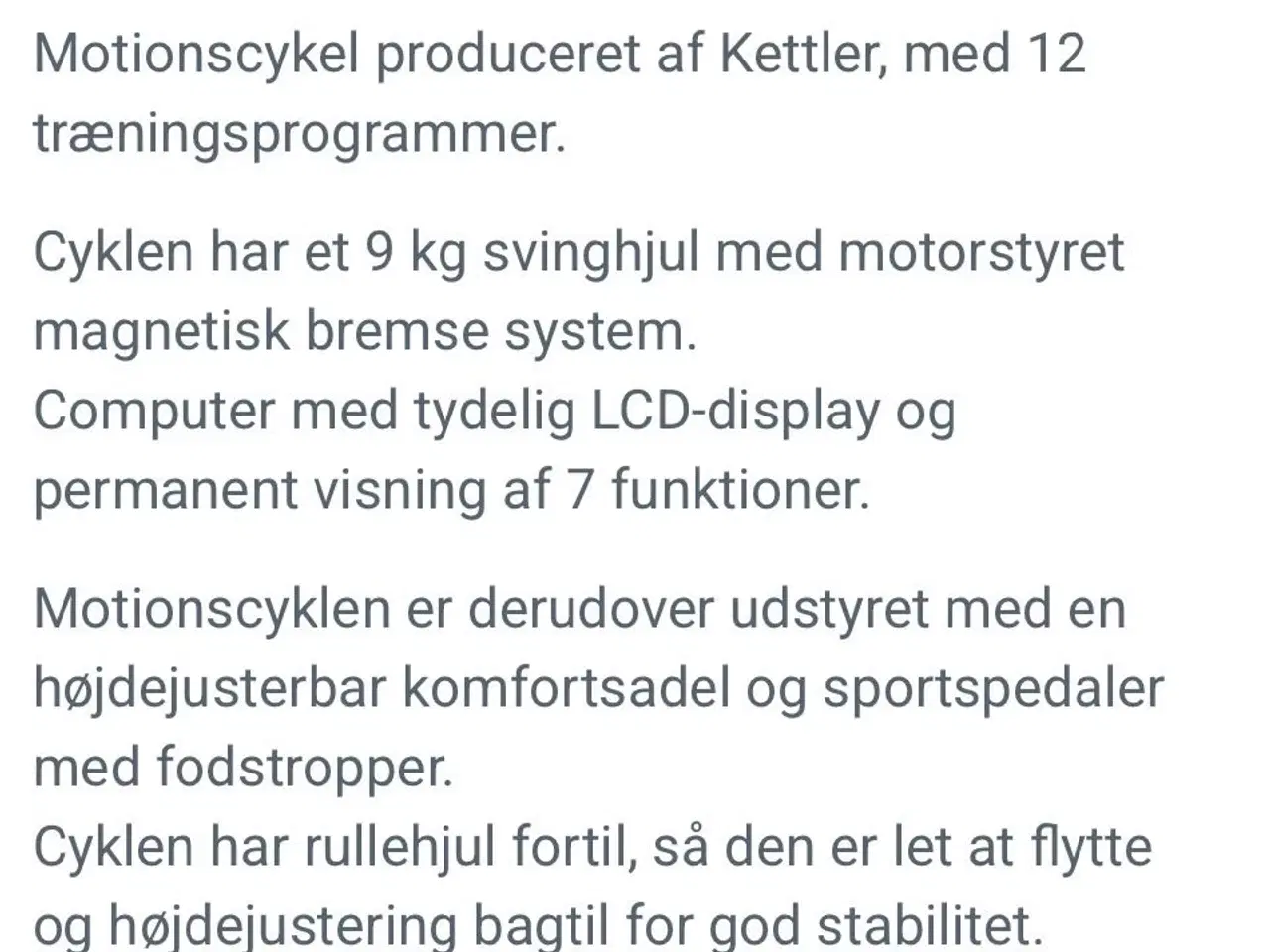 Billede 1 - Kettler motionscykel 