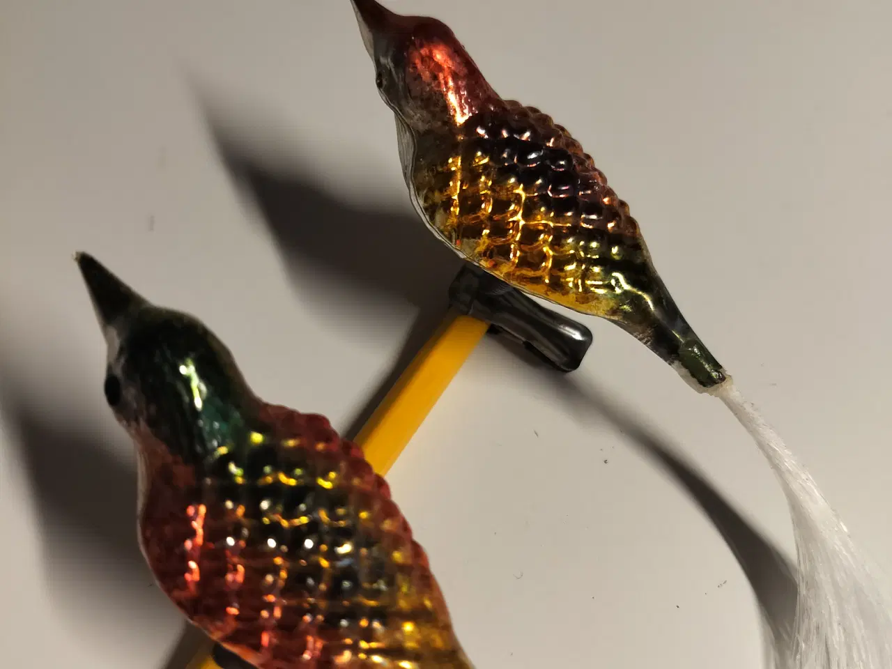 Billede 3 - julepynt gammelt julekugle 2 stk glasfugle