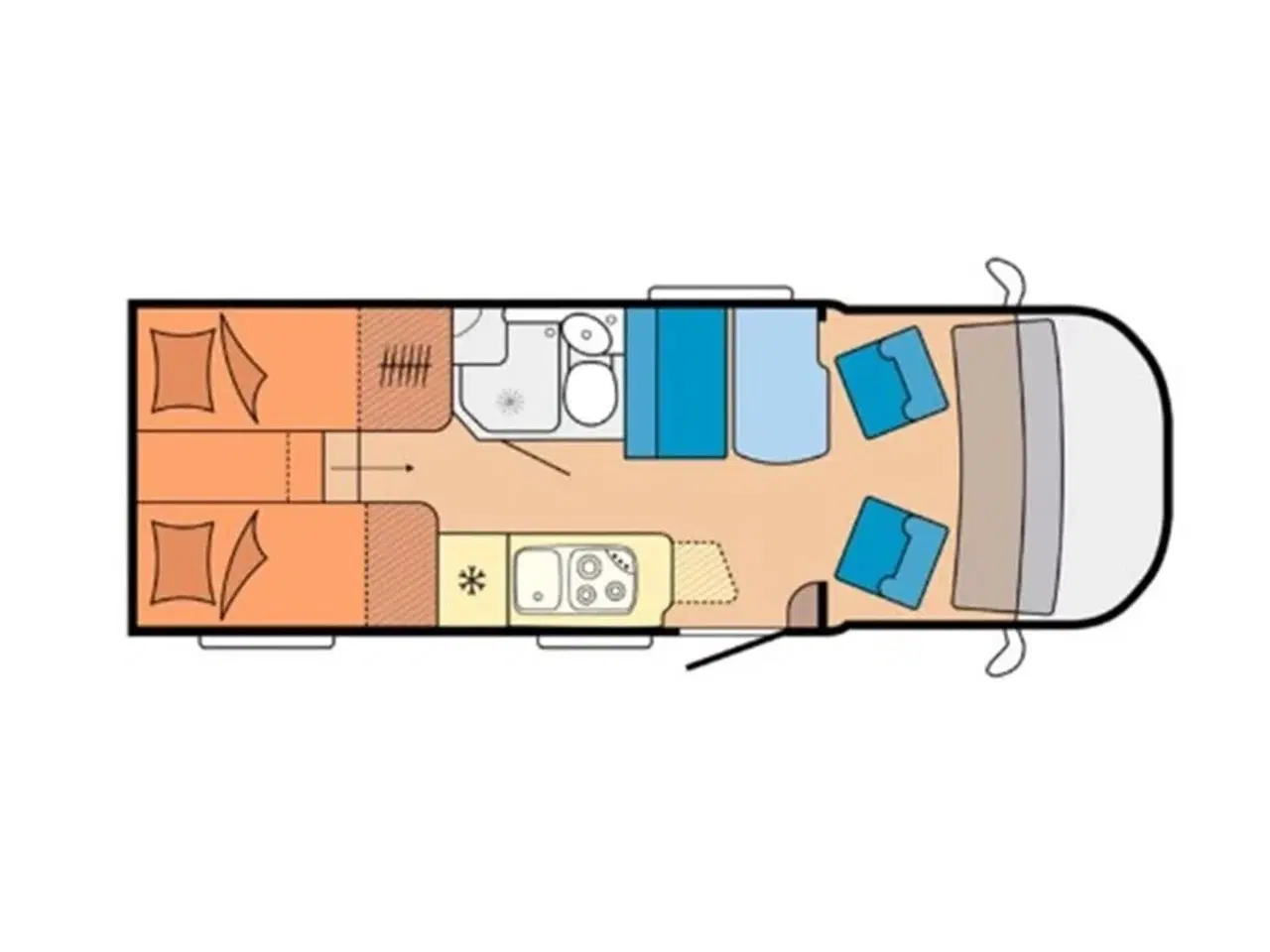 Billede 4 - 2022 - Hobby Ontour Edition V65 GE   Rigtig pæn og meget velholdt Hobby On Tour Edition V65 GE fra 2022 - Kan nu opleves hos Camping-Specialisten i Silkeborg