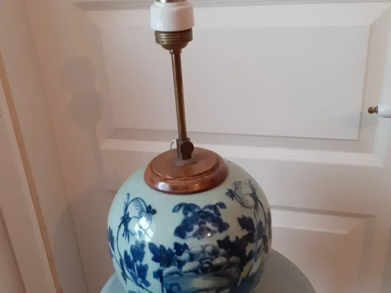 Billede 1 - Sjælden højdejustérbar dekorativ keramiklampe