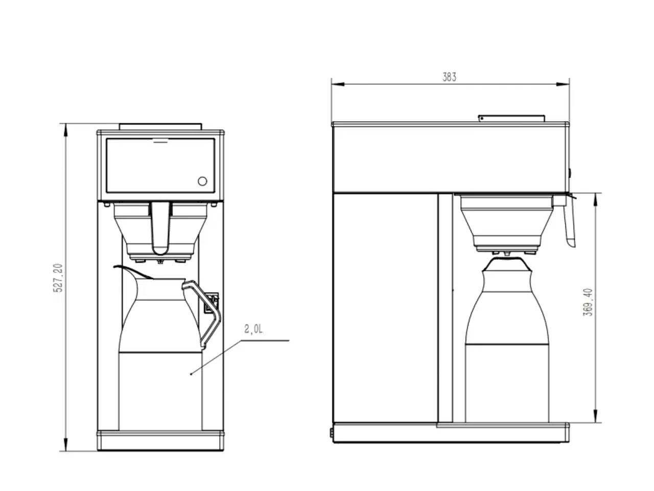 Billede 2 - Professionel kaffemaskine – 1,8 liter rustfri stål