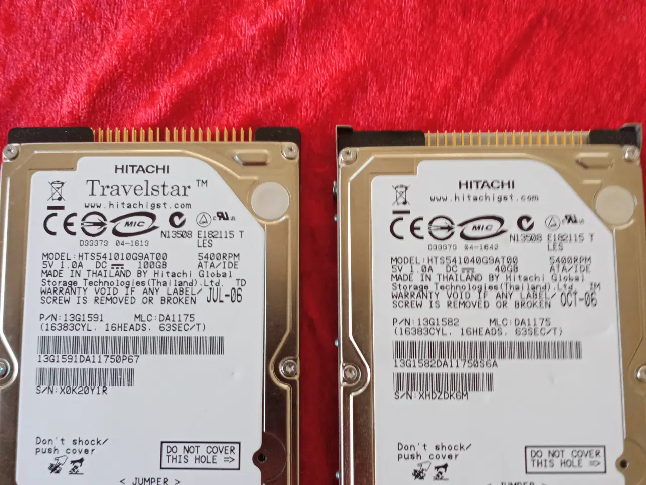 Billede 1 - 2 stk 2.5" ide harddiske 100gb + 40gb