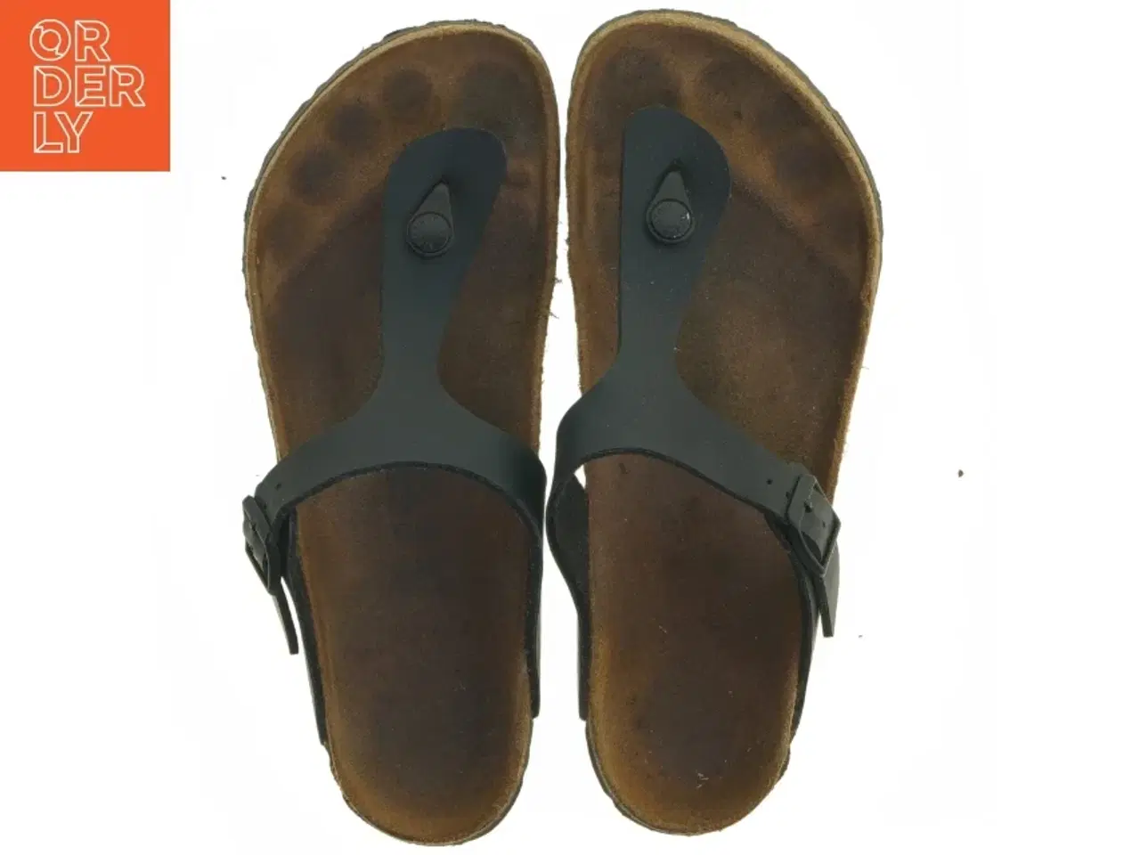 Billede 5 - Birkenstock Sort lædersandal med korksål (str. Længde, 28 cm)