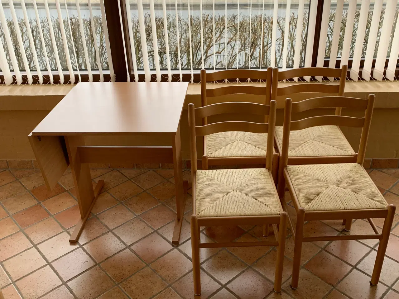 Billede 1 - Spisebord med 4 stole bøg