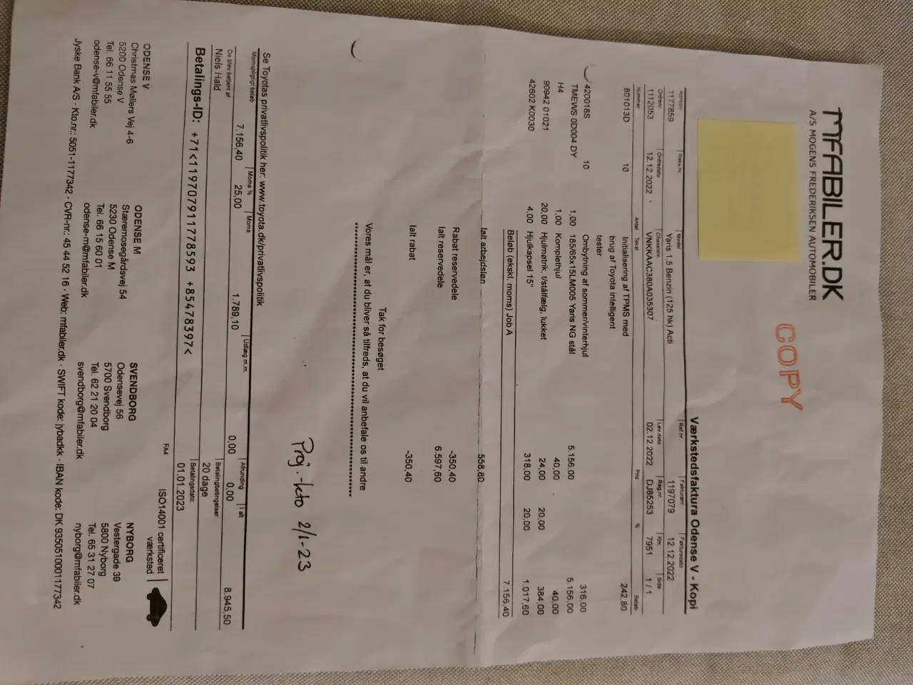 Billede 6 - Vinterdæk til Toyota Yaris 1,5