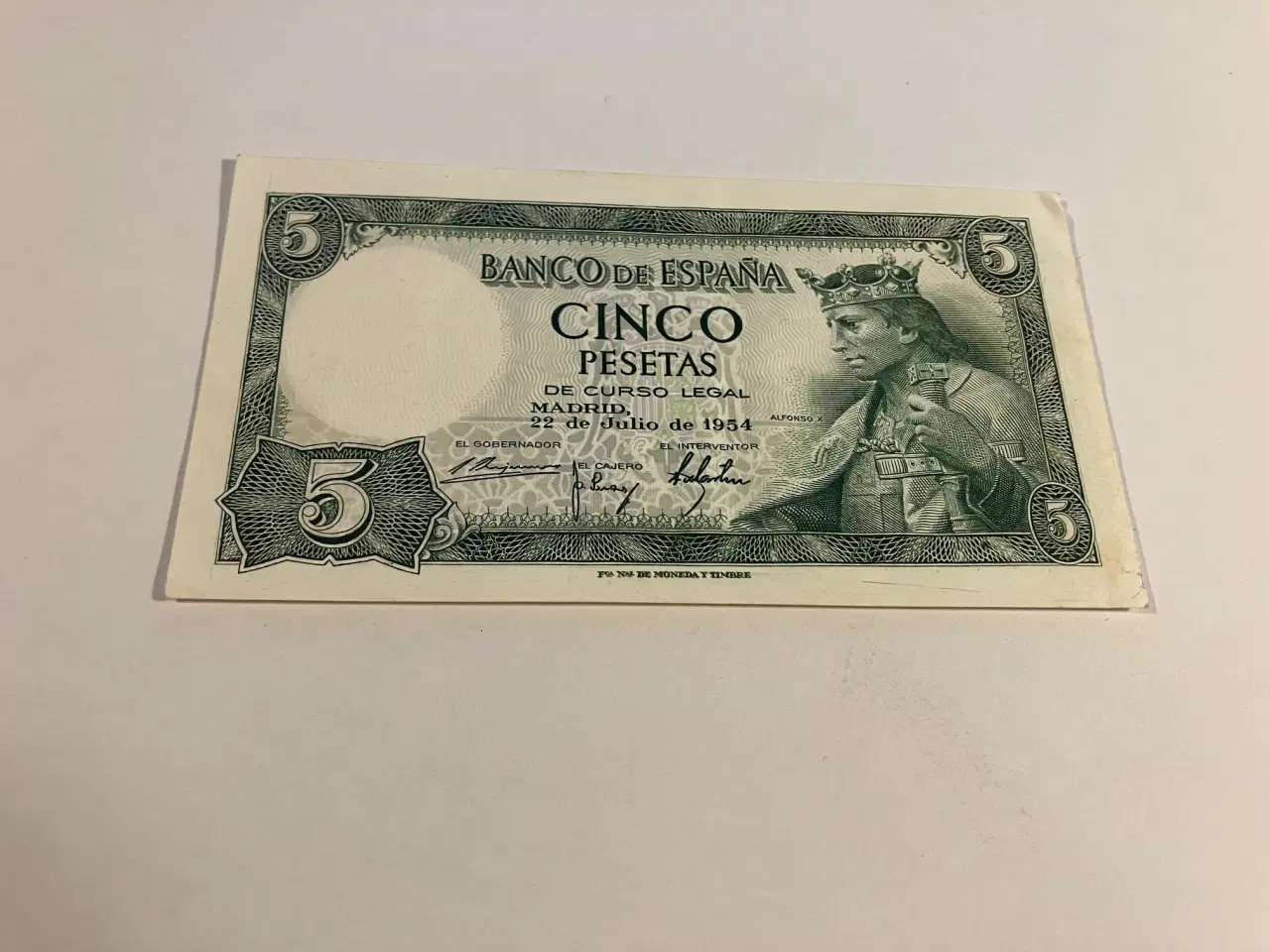 Billede 1 - 5 Pesetas 1954 Spain