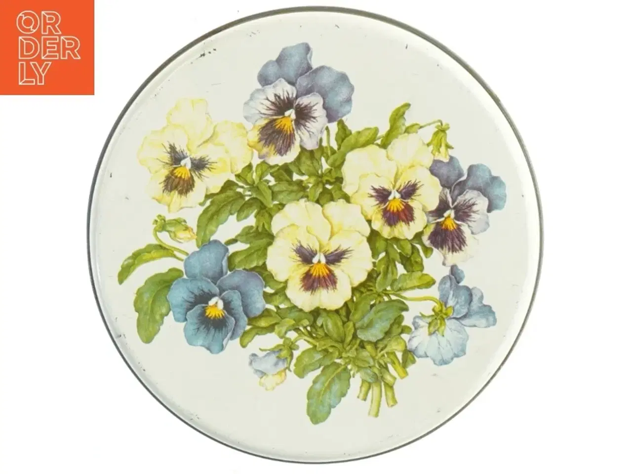 Billede 3 - Rund Vintage IRA metal dåse med blomstermotiv fra Ira (str. Ø 19 cm)