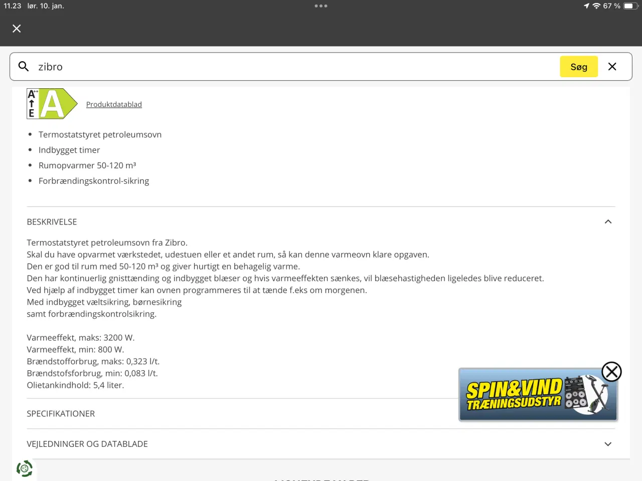 Billede 4 - Zibro kamin 