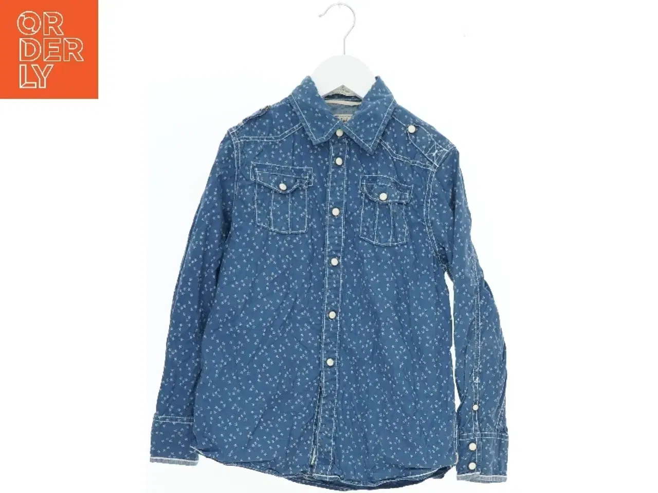 Billede 1 - Langærmet denim skjorte med blomsterprint fra Scotch Shrunk (str. 140)