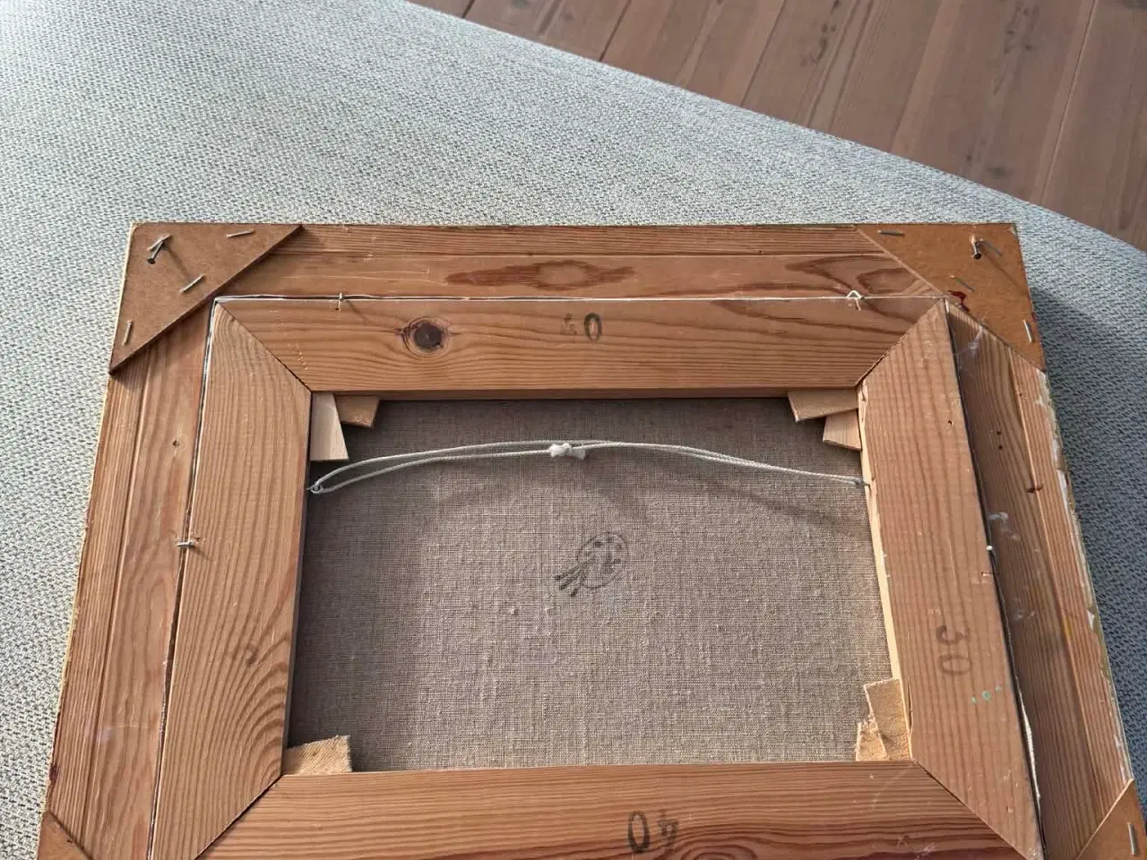 Billede 3 - Originalt maleri i flot guldramme – blomsterstille