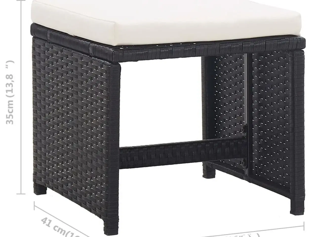 Billede 8 - Havetaburetter 2 stk. med hynder polyrattan sort