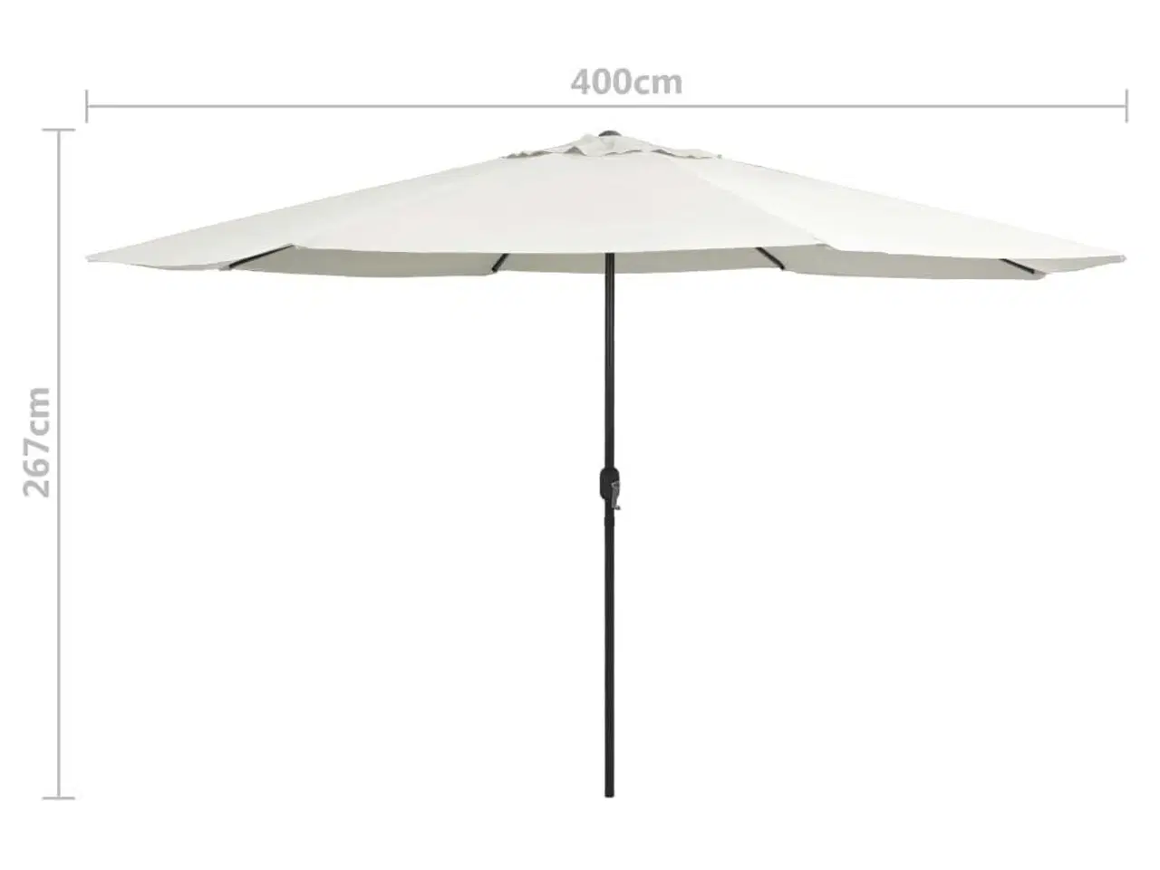 Billede 7 - Udendørs parasol med metalstang 400 cm sandfarvet