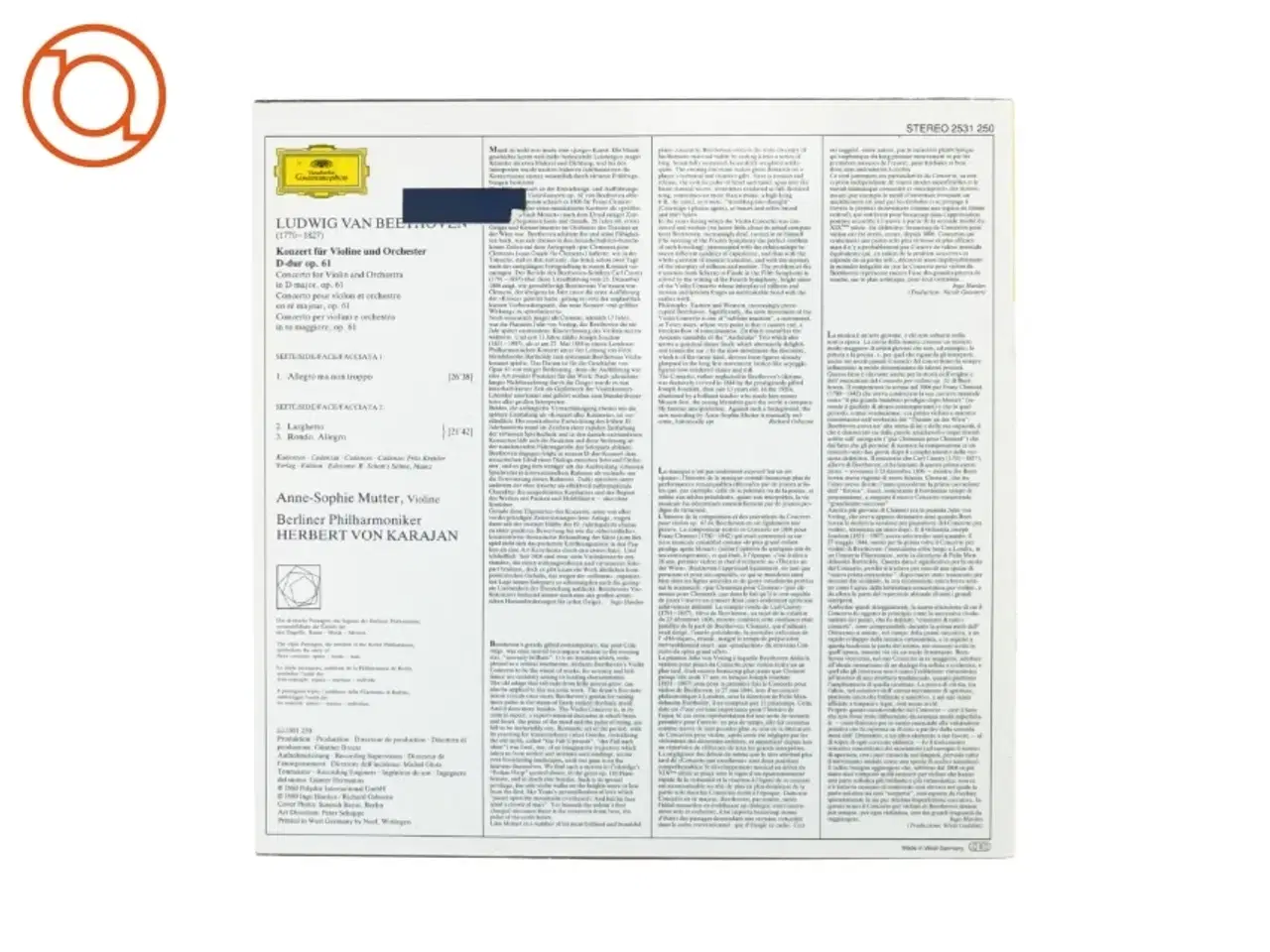 Billede 3 - Berliner philharmoniker, Herbert von Karajan fra Detsche Grammophon (str. 30 cm)
