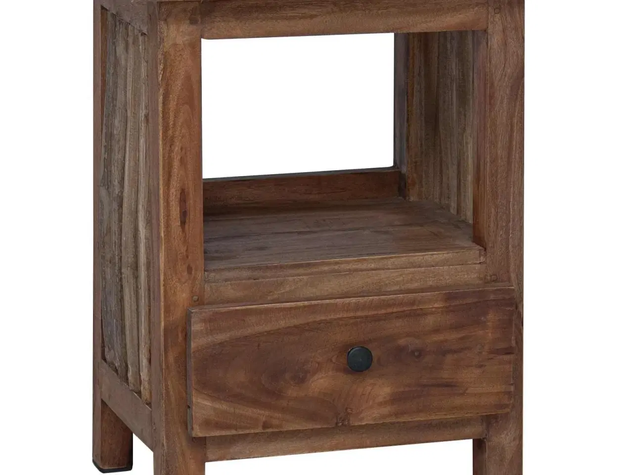 Billede 2 - Sengebord med skuffe Brun 30 x 30 x 47 cm Solid genbrugs træ