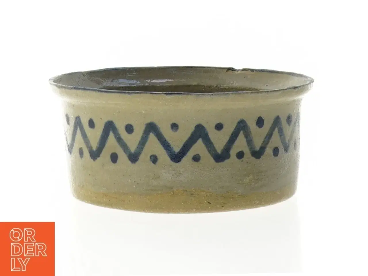 Billede 1 - Keramikskål med blå dekoration (str. 16 x 7 cm)