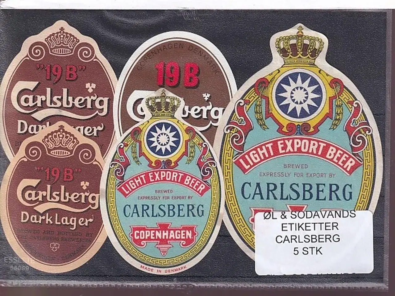 Billede 1 - Øl og Sodavands Etiketter - Carlsberg - 5 Stk.