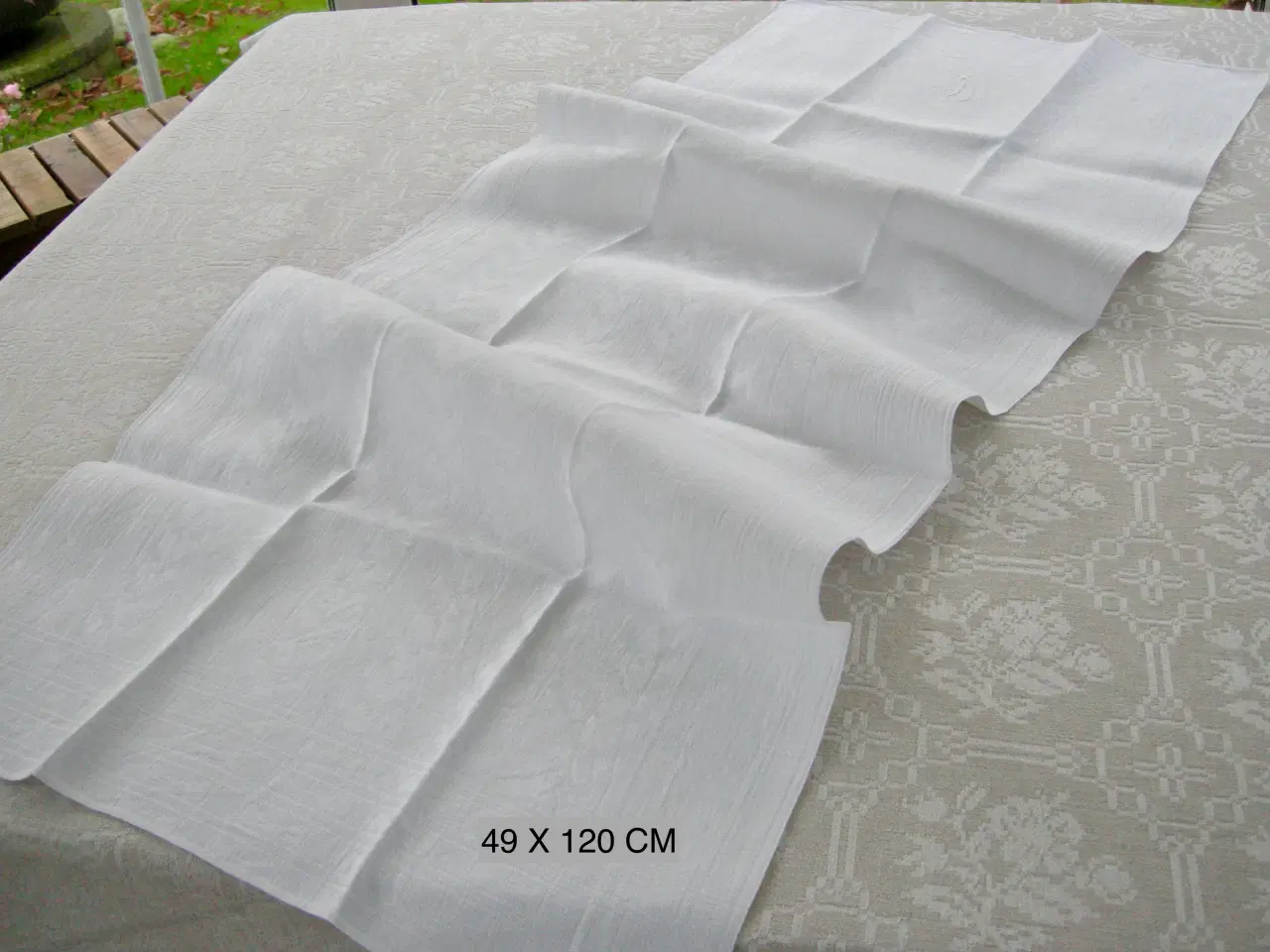 Billede 7 - LANGE Damask vintage hør viskestykker, Bordløber