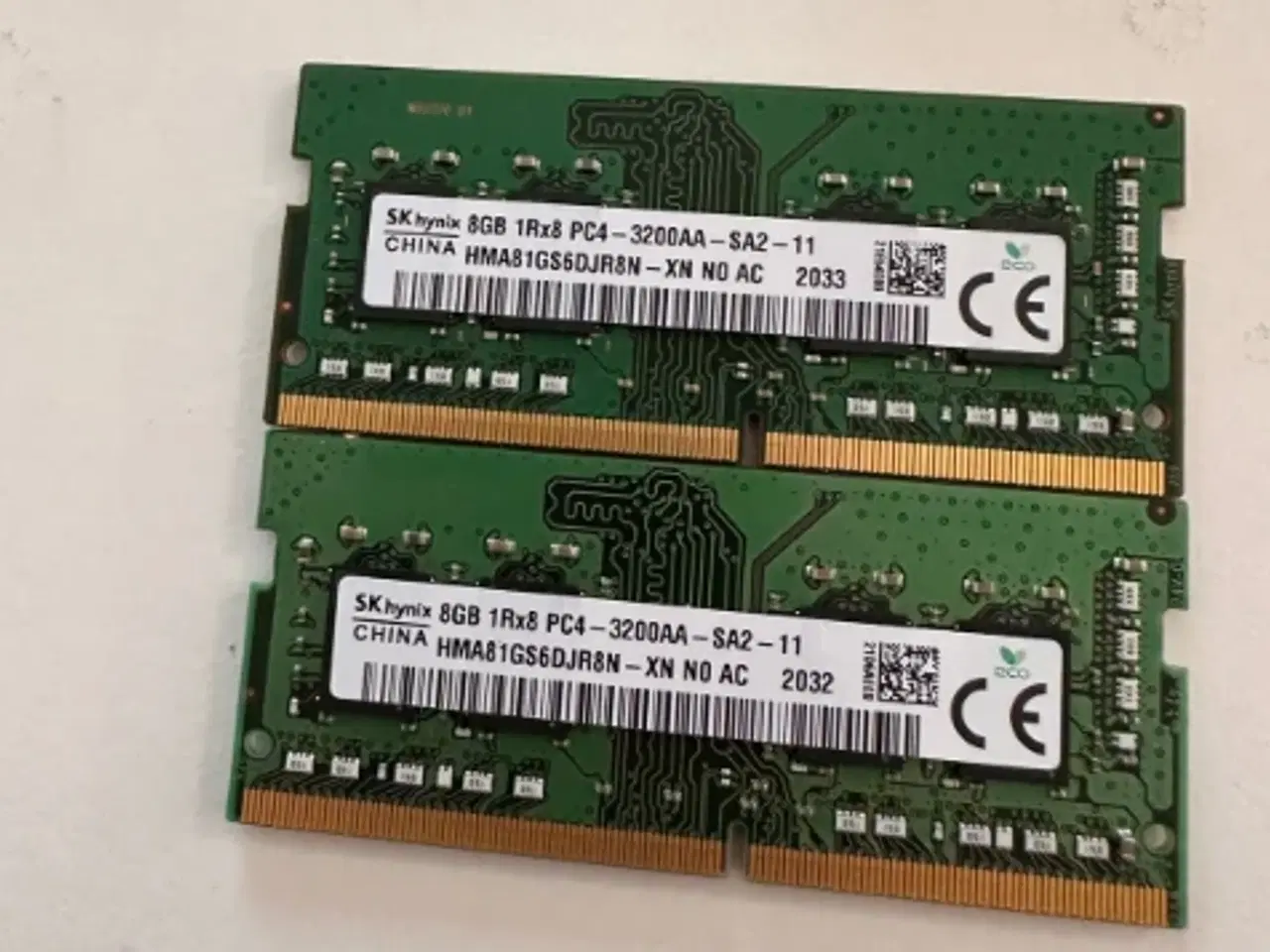 Billede 1 - 2 stk. 8GB DDR4 PC4-3200, Perfekt  2 stk.