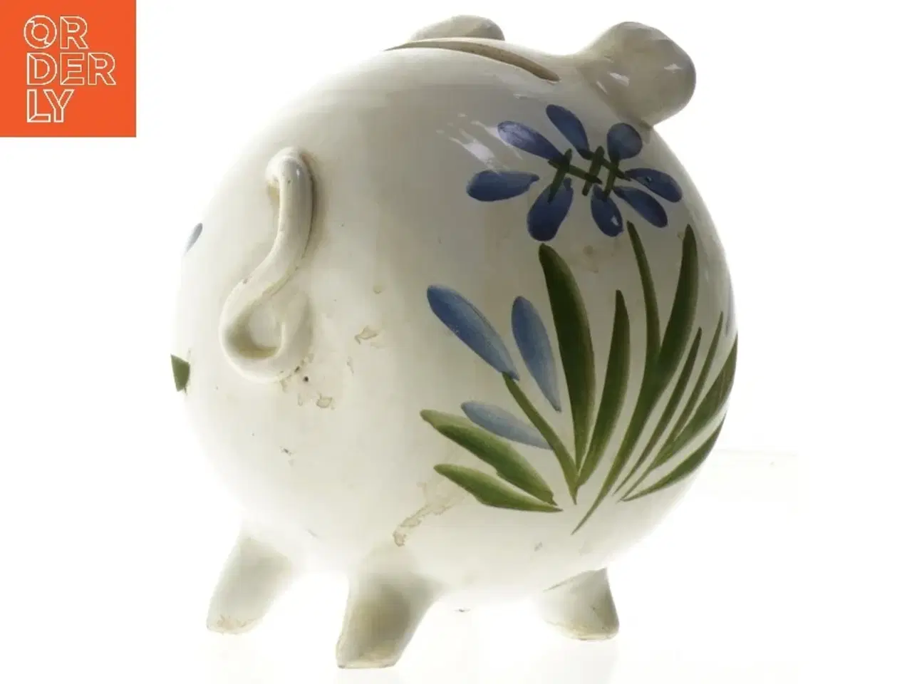 Billede 4 - Keramik sparegris med blomstermønster