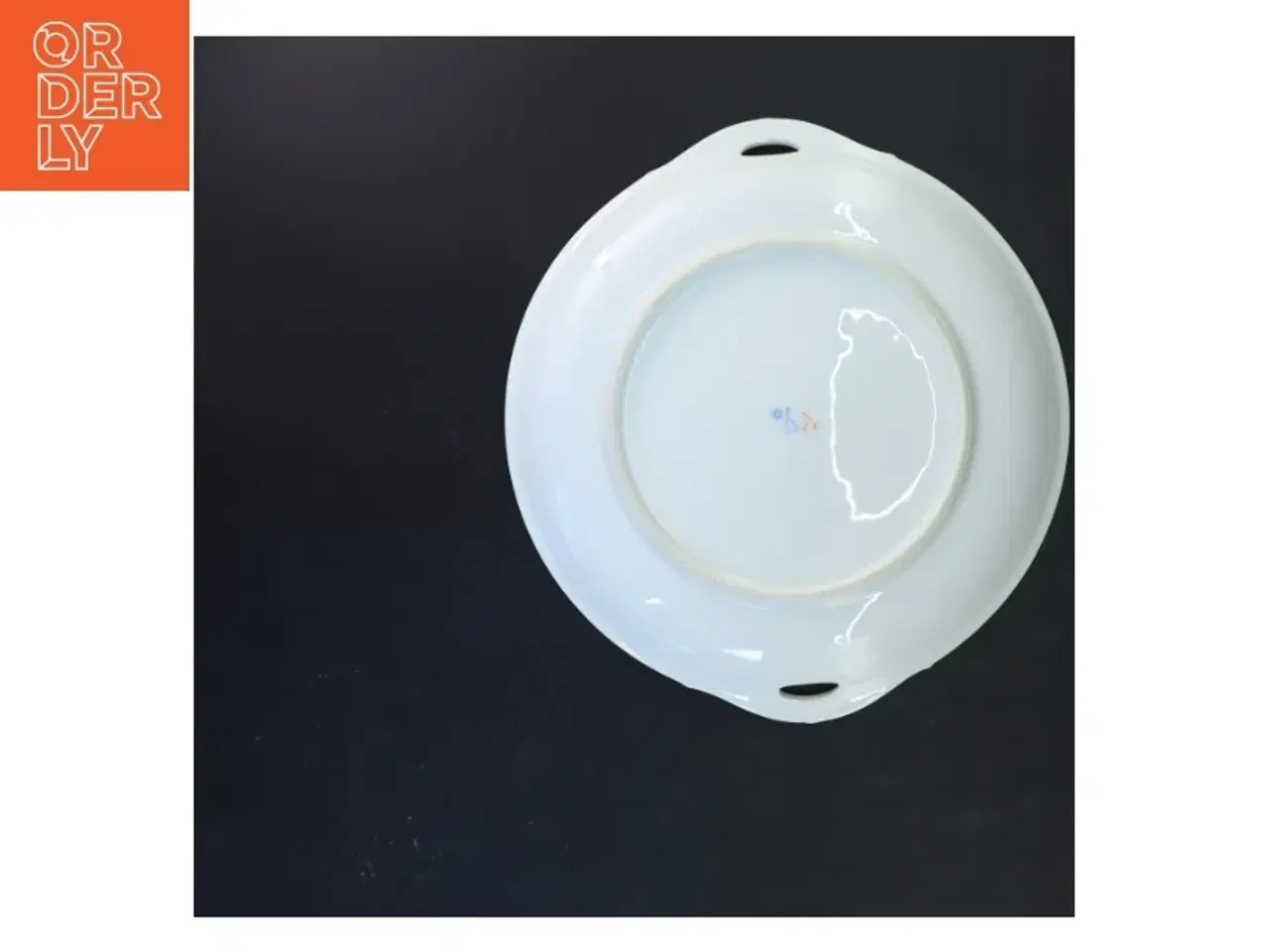 Billede 3 - Rund porcelænsfad med blomstermotiv (str. Ø 28 cm)