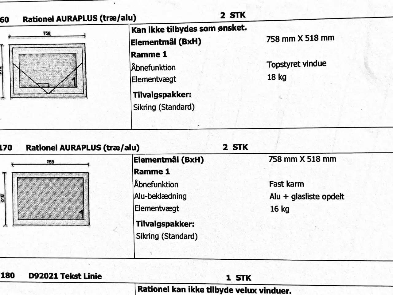 Billede 10 - Rationel træ alu vinduer 6 x fejlmål pris pr. Stk.