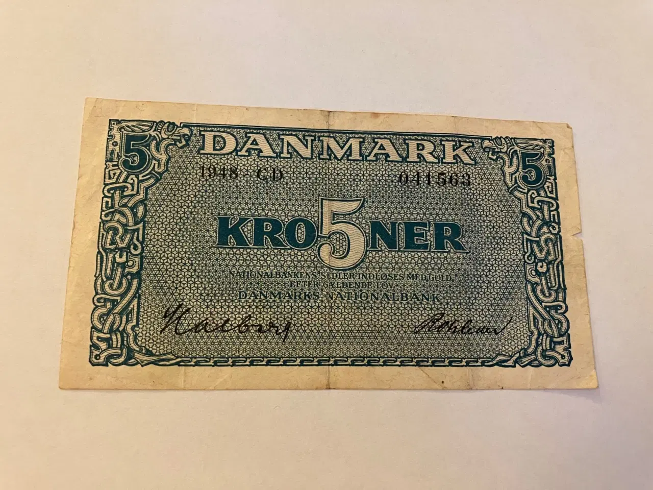 Billede 1 - 5 Kroner 1948 Danmark - Slidt