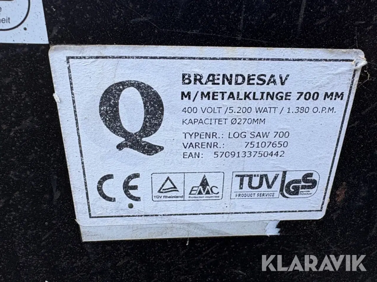 Billede 5 - Brændesav Q Log Saw 700