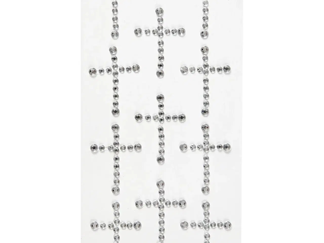 Billede 1 - Sølv Rhinstenskors 35x25 mm - 11 stk. til Kreative Projekter