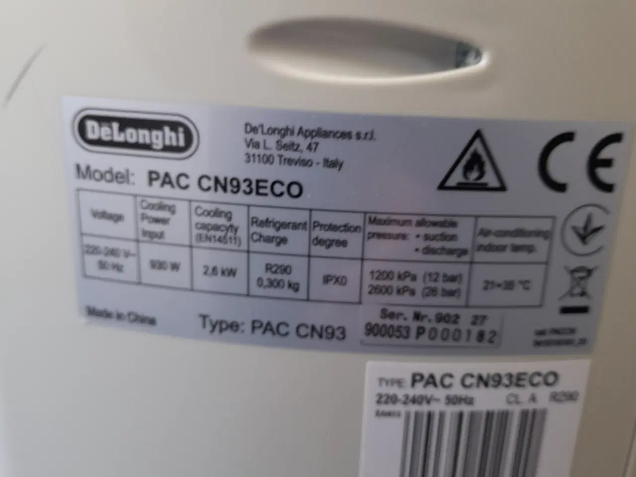 Billede 2 - Aircondition Delonghi PAC CN93
