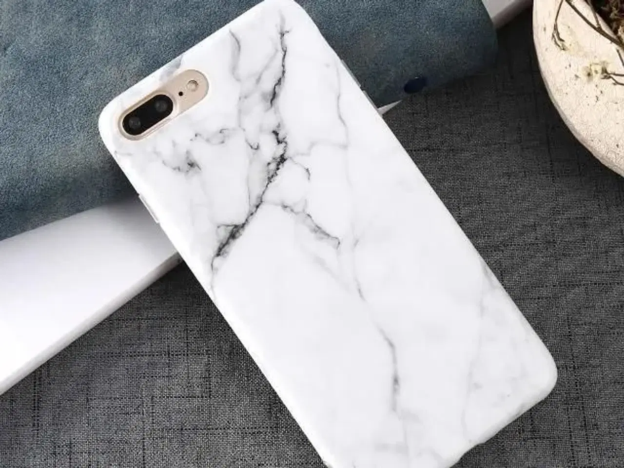 Billede 1 - Hvid marmor cover iPhone 7PLUS 8PLUS