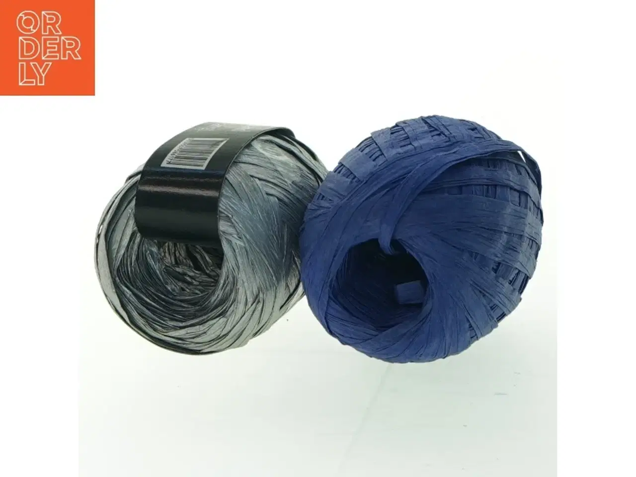 Billede 3 - Papirbast snor, 40 meter, blå og sølv (str. 40 m)