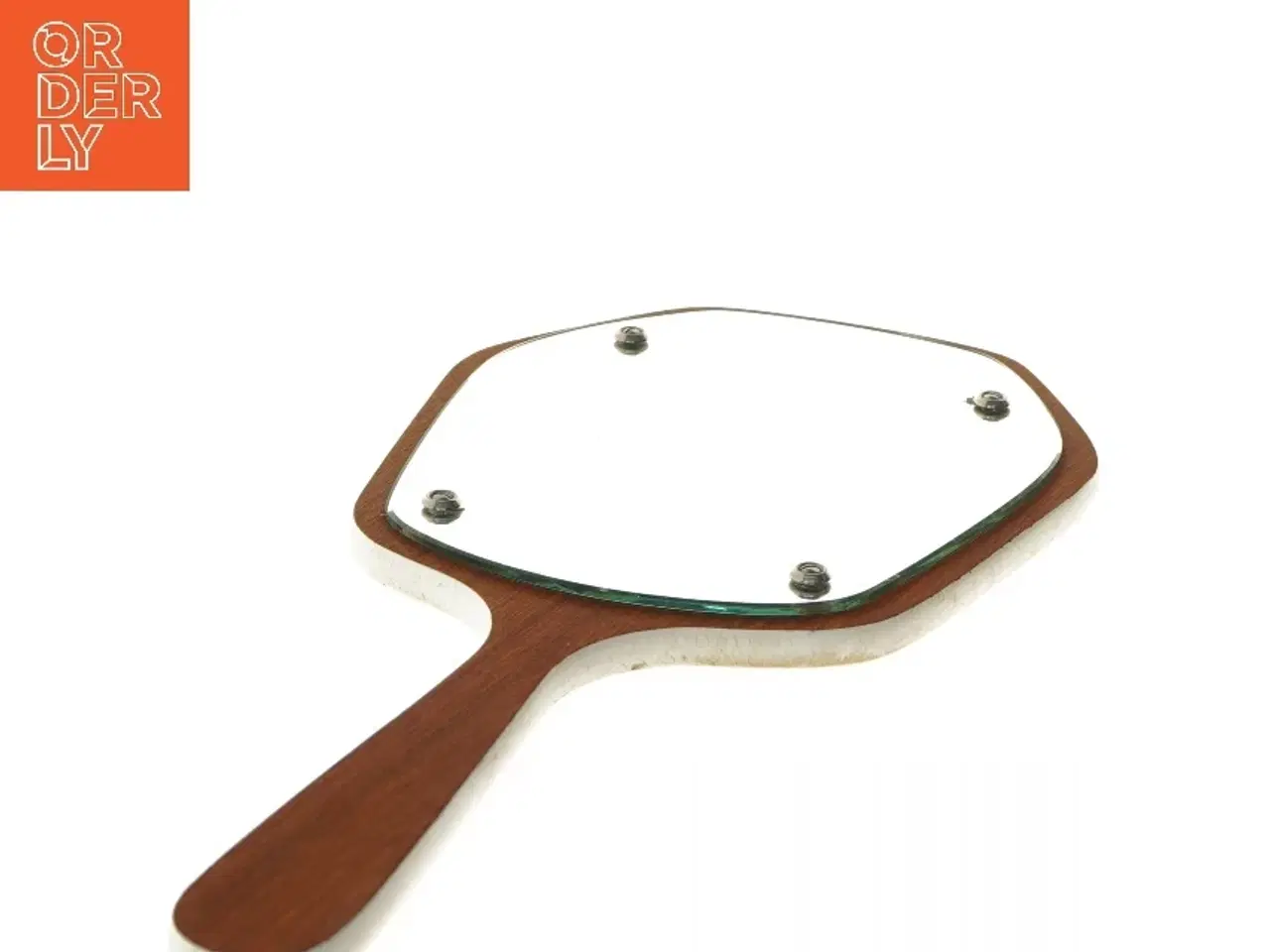 Billede 1 - Vintage Teak træ Håndspejl i træramme (str. 41 cm)