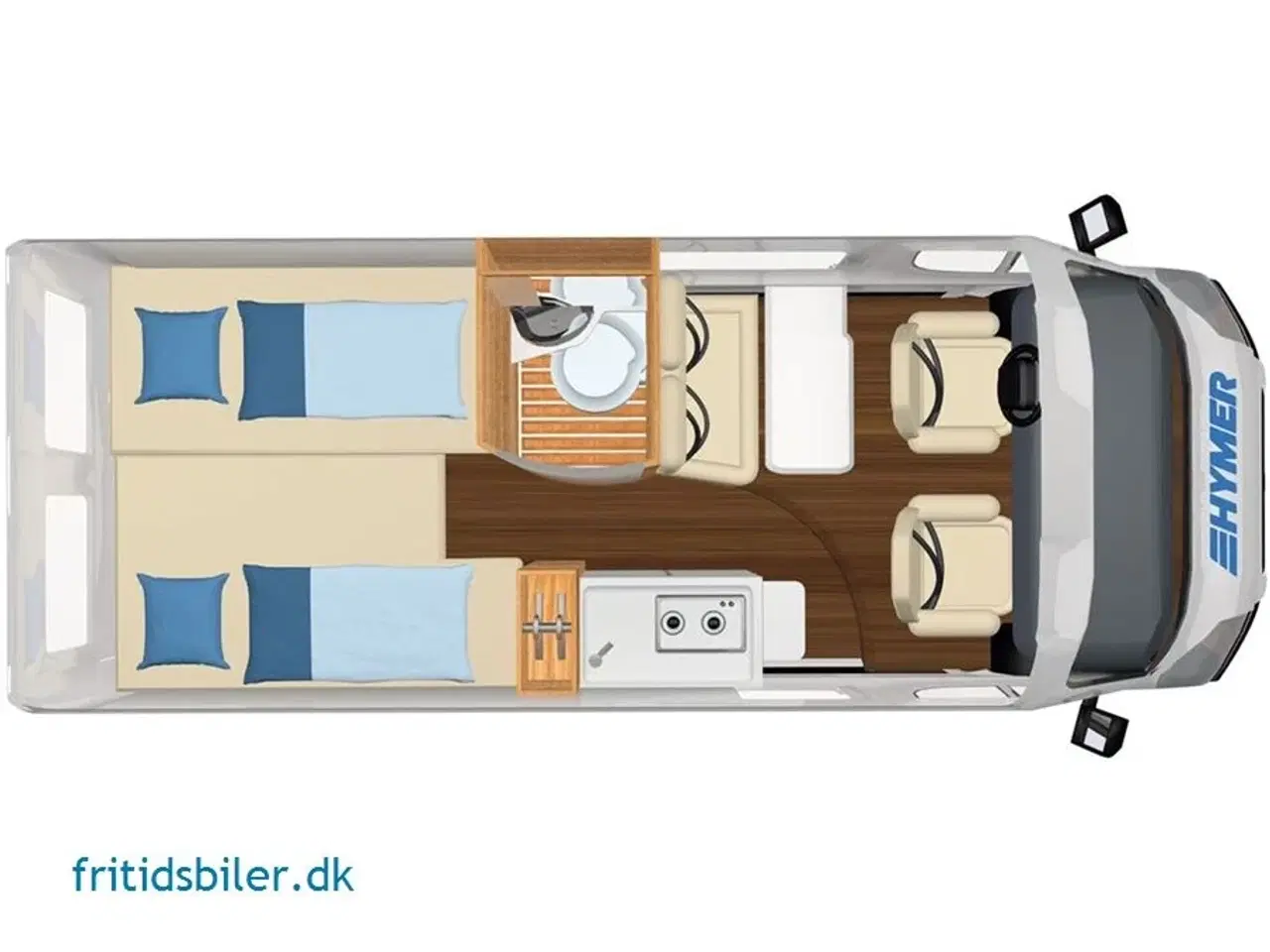 Billede 3 - 2024 - Hymer Free 602   Campervan Free 602 Kompakt kvalitetscamper fra Hymer M/ enkeltsenge