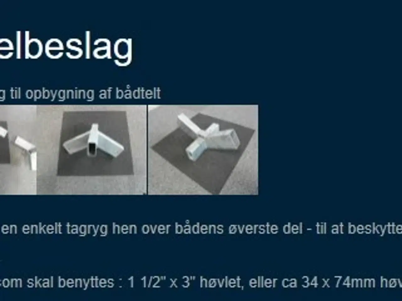 Billede 2 - Vinkelbeslag til opbygning af telt