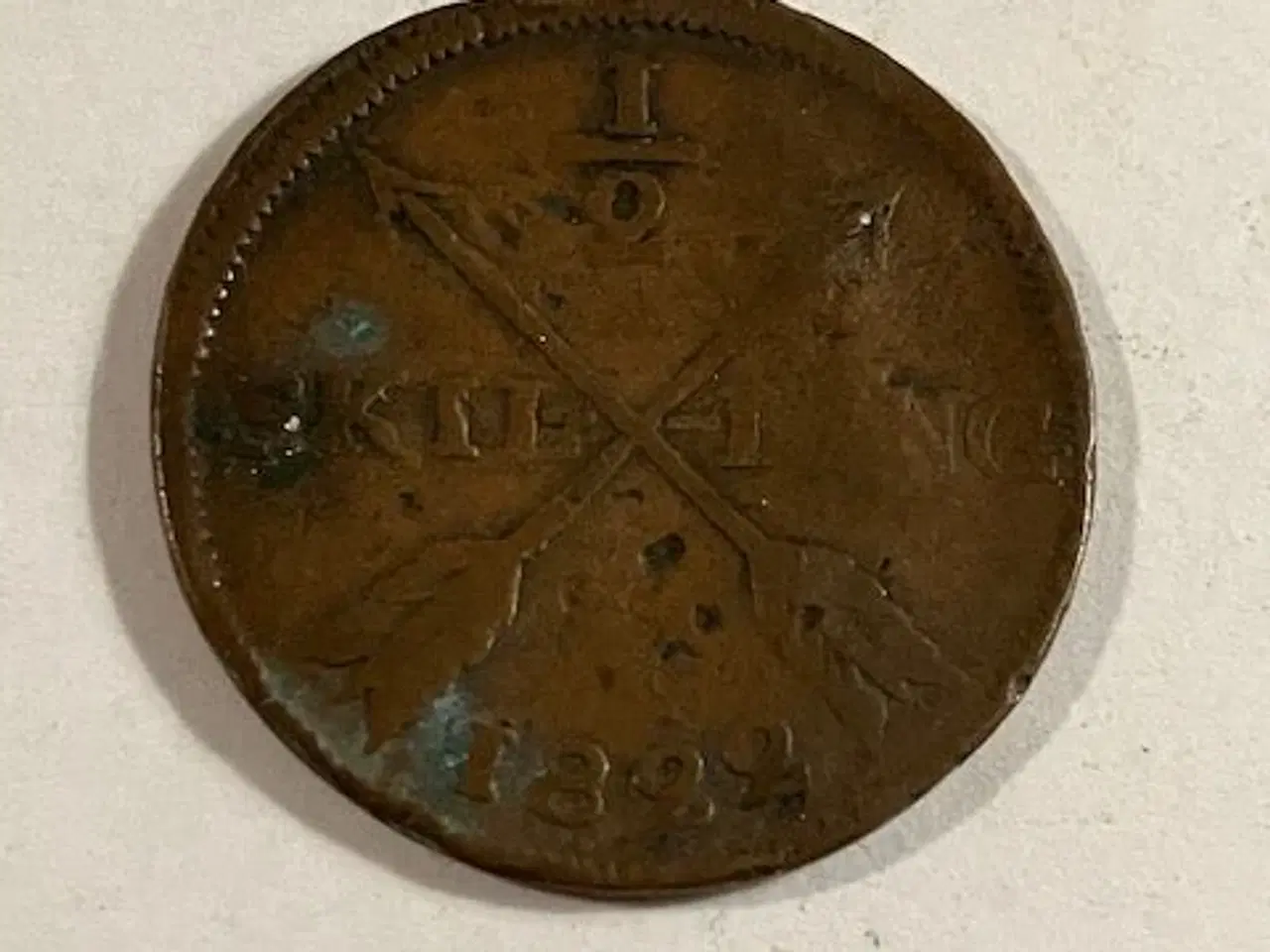 Billede 1 - 1/2 skilling 1822 Sverige