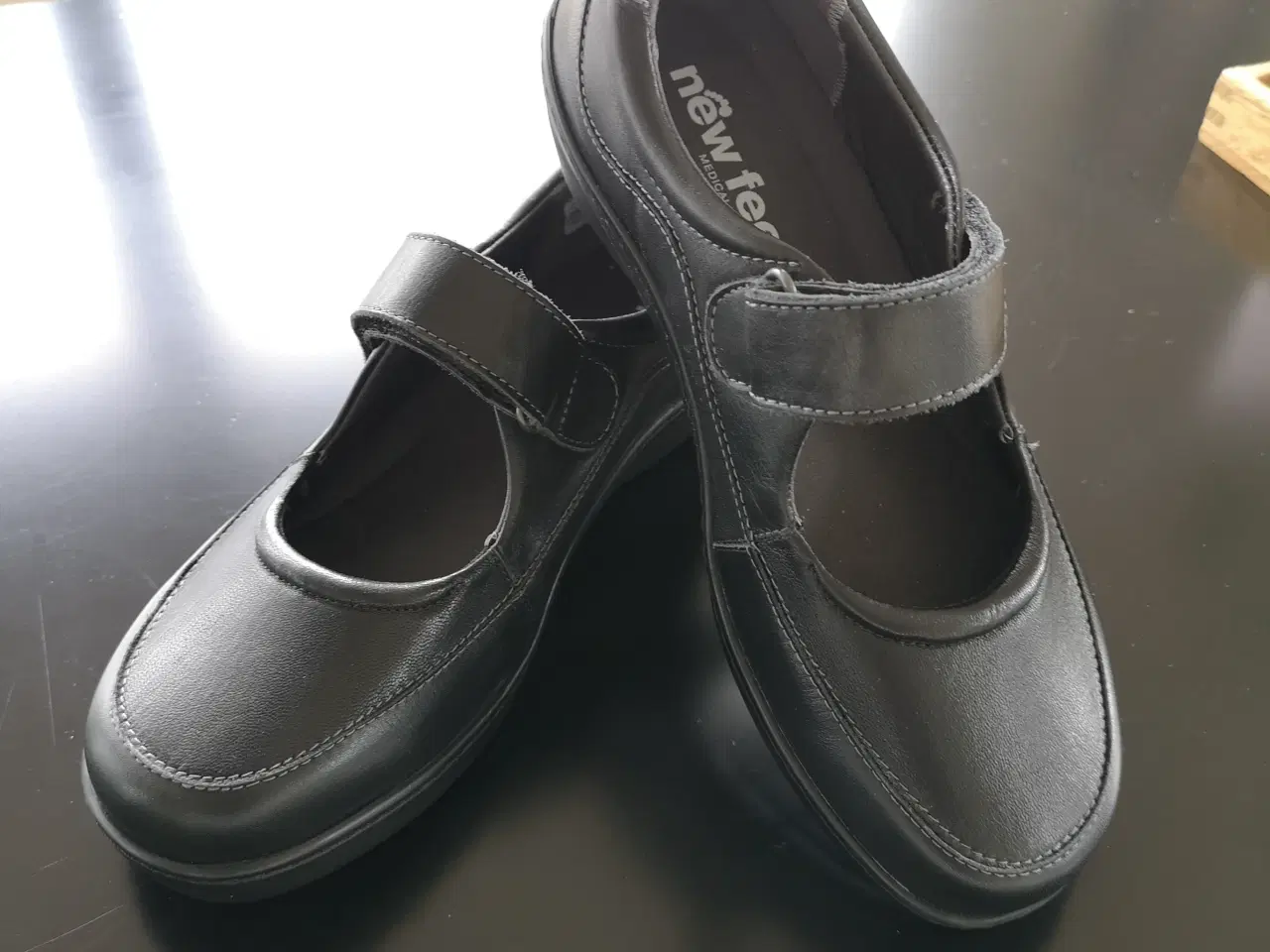 Billede 2 - Nye/ubrugte New Feet damesko i sort læder