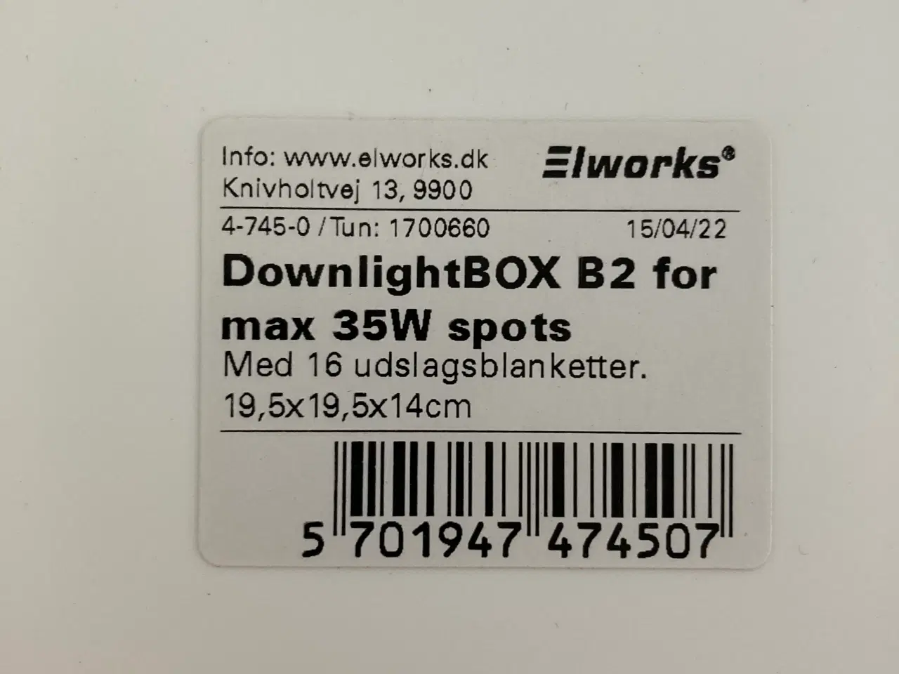 Billede 3 - Downlight box til LED spots