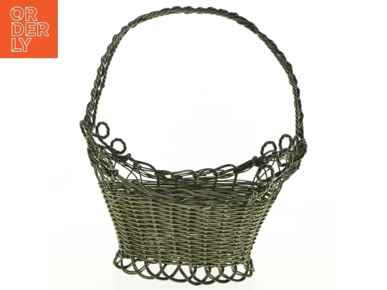 Billede 2 - Fil de Fer Flettet Metal kurv (str. 17 x 20 cm)