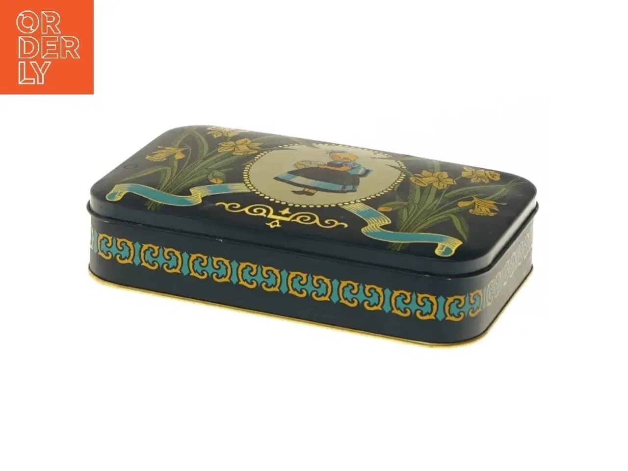 Billede 3 - Irma dåse med illustrationer af blomster og pige fra Irma (str. 17x11 cm)