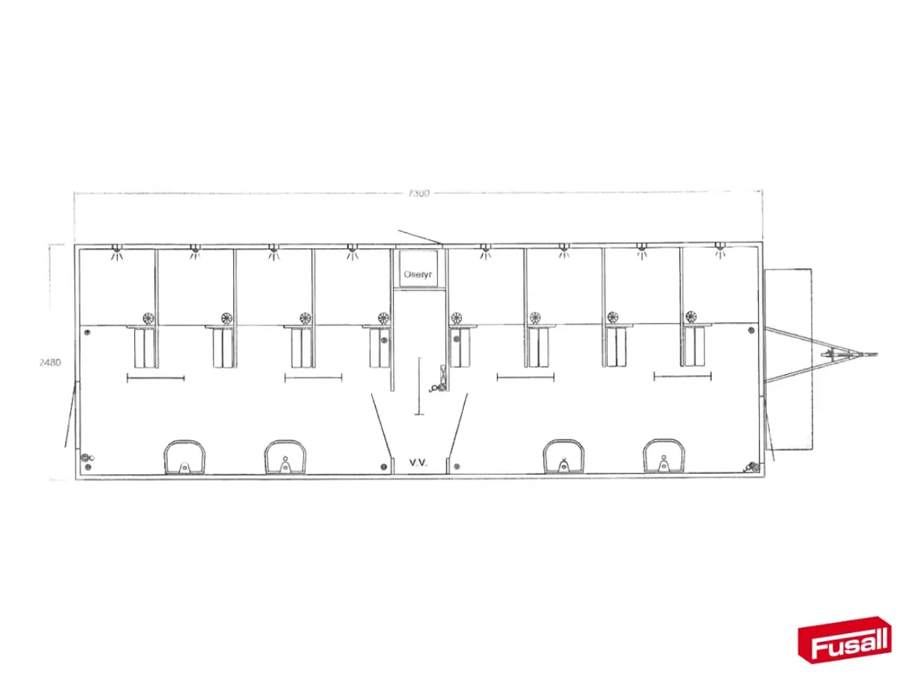 Billede 1 - Badvogn 2x4 med oliefyr