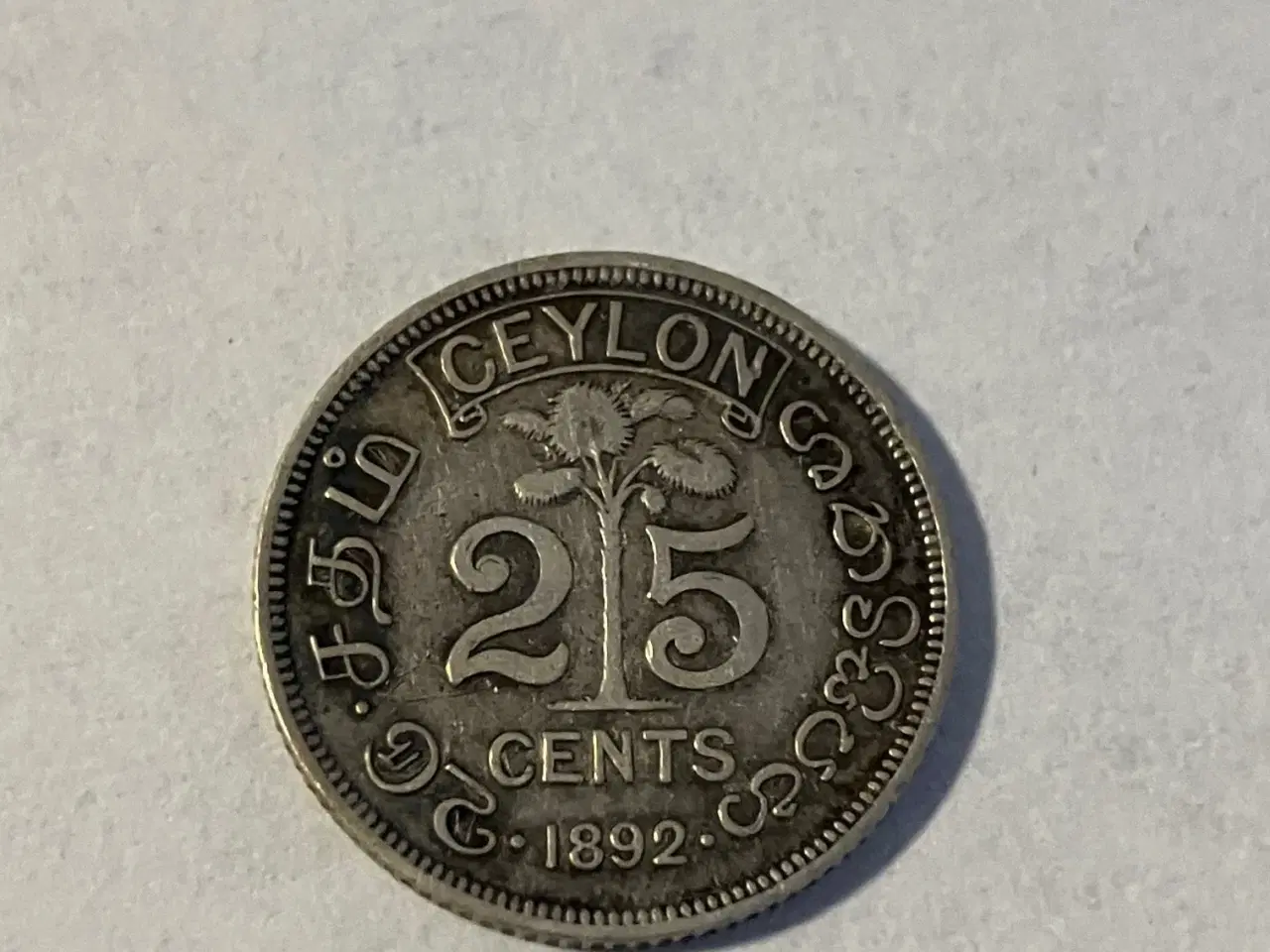 Billede 1 - 25 Cents Ceylon 1892