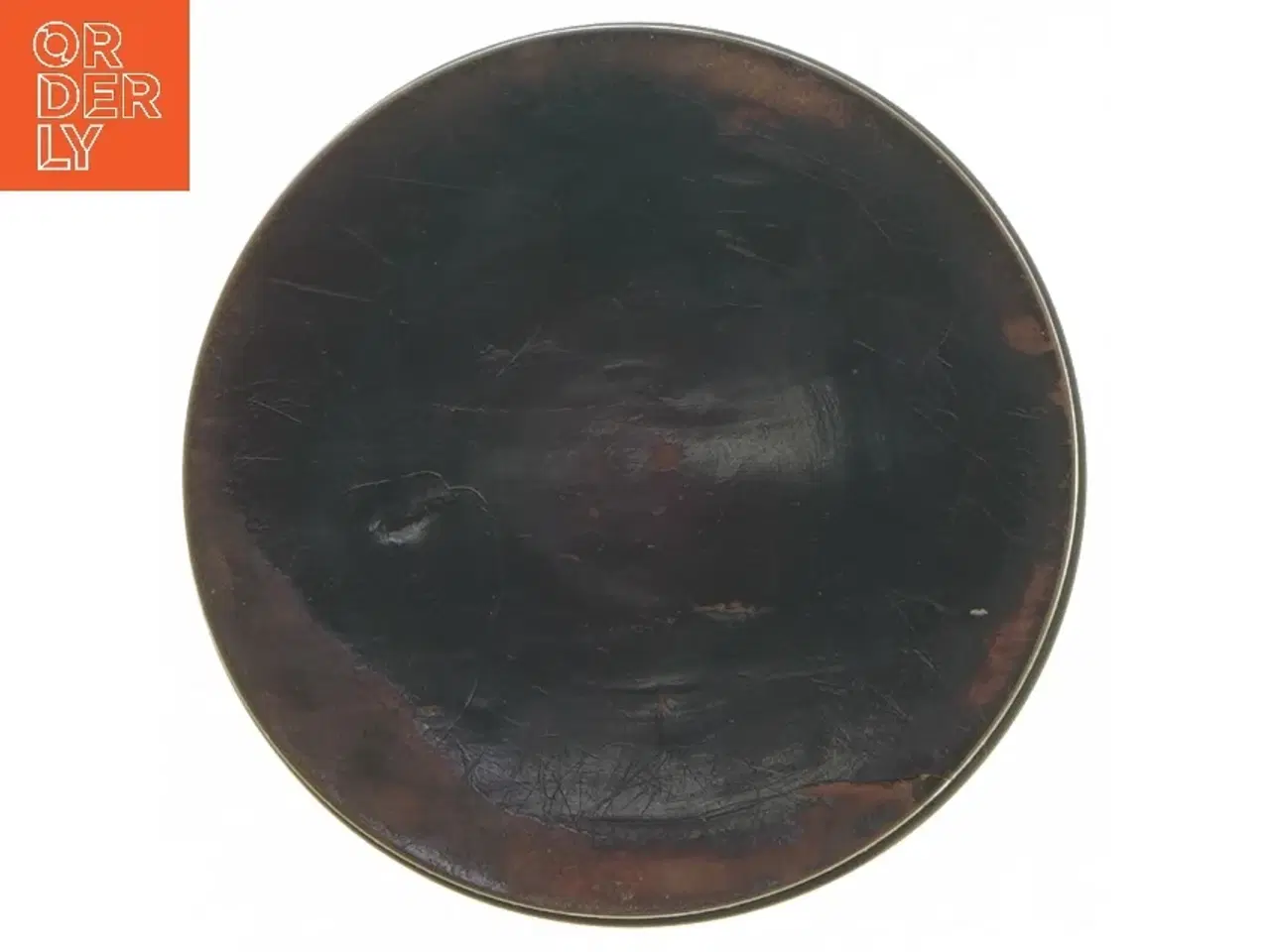 Billede 4 - Fin rund vintage trææske med håndbroderet korssting (str. Ø 10,5x4 cm)