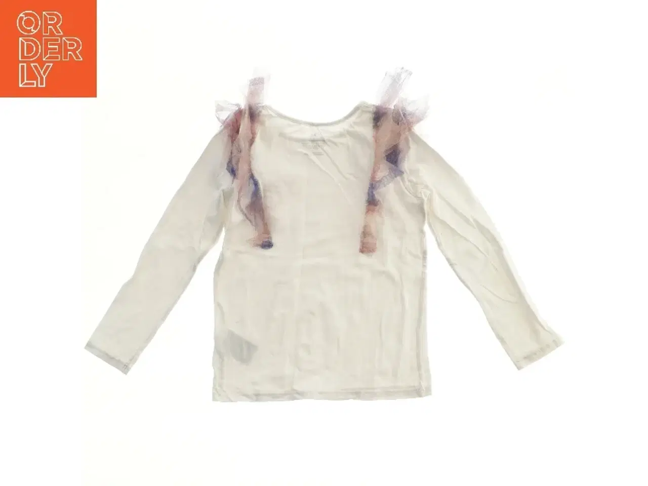 Billede 1 - Langærmet bluse med tyl detaljer fra H&M (str. 122)